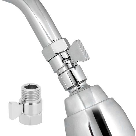 Robinet d'arrêt et de contrôle du débit pour pommeau de douche G1/2 po, vanne d'économie d'eau, alimentation de douche (1/5)