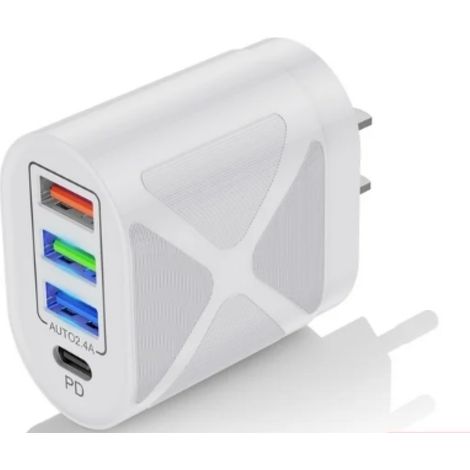Chargeur mural 48 W BC à 4 ports pour smartphones 3B + Type C (1/5)