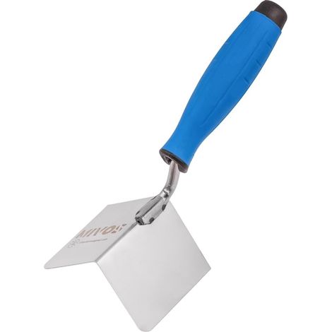 Truelle d'Angle Extérieure Acier Inoxydable 80 x 60 mm - Truelle Extérieure avec Poignée Souple - Spatule d'Angle à 90° - Truelle d'Angle Fabriquée en UE (1/5)