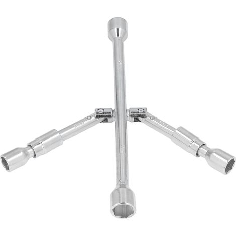 Clé croisée à 4 voies de 14 pouces, clé à douille pliable à 180 ° en acier à haute teneur en carbone pour la réparation de voiture (1/5)