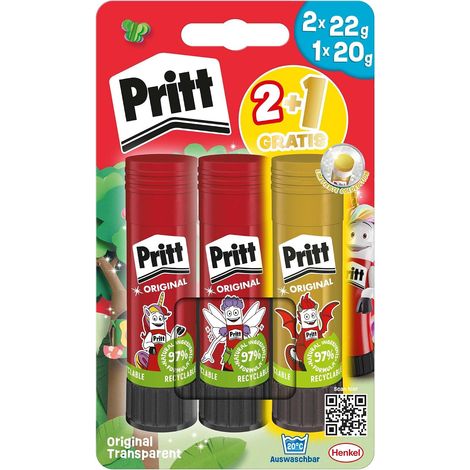 Lot de 3 bâtons de colle - PBS2B - Avec colle multicolore (1/5)