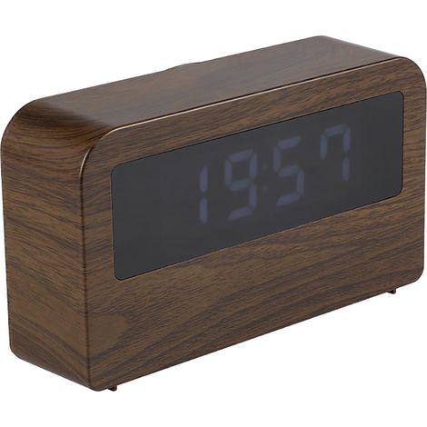 Horloge-Livre - Lampe De Nuit À Pages Pivotantes - Affichage Numérique Rétroéclairé - Bois Naturel - 13,8 x 3,8 x 8 cm - 1 Pièce (1/5)