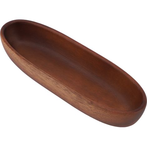 Bol à salade en bois polyvalent de grande capacité en forme de bateau pour la nourriture pain Fruits collation Dessert 25x8.5x4.5cm / 9.8x3.3x1.8in (1/5)