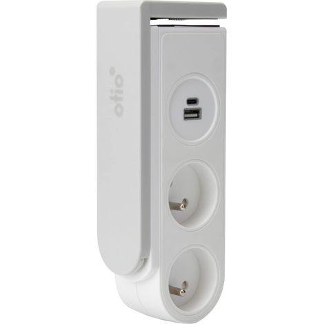Bloc multiprise clipsable - 2 Prises + 2 Ports USB - Blanc (1/5)