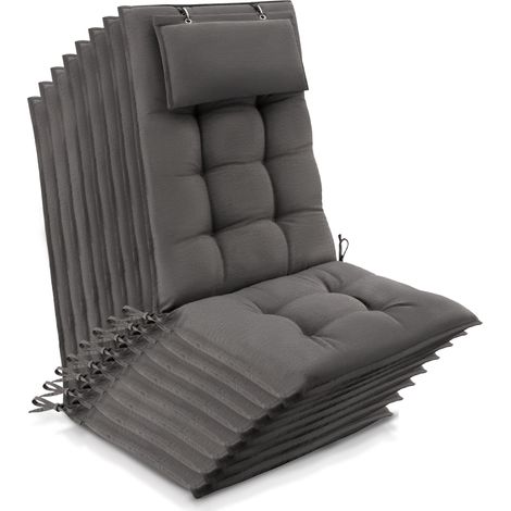 8er Set Sun-HL Hochlehner Auflage 120x50x8cm Taupe