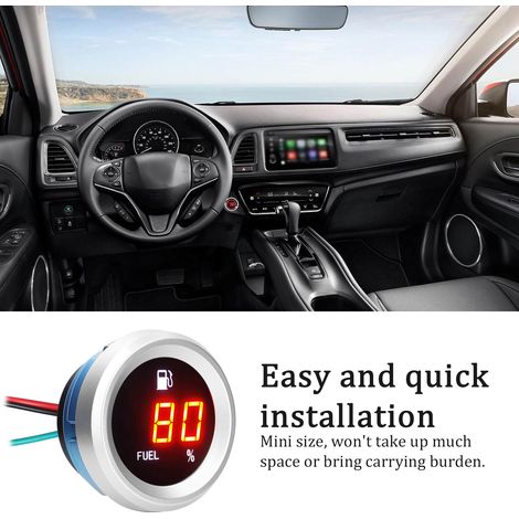 Indicatore digitale del livello del carburante con allarme lampeggiante, tester 9-35V per auto e moto (1/5)