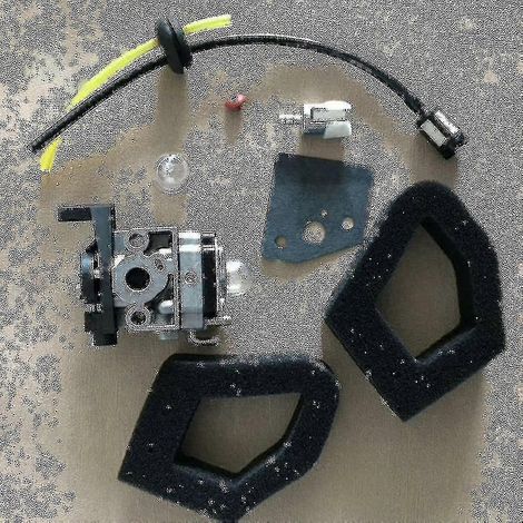 Carburateur compatible avec Honda GX25 GX35 HHB25 ULT425 UMS425 UMK425 : kit de carburateur avec bougie d'allumage, poire d'amorçage et filtre à carburant. Pièces détachées pour débroussailleuses. (1/3)