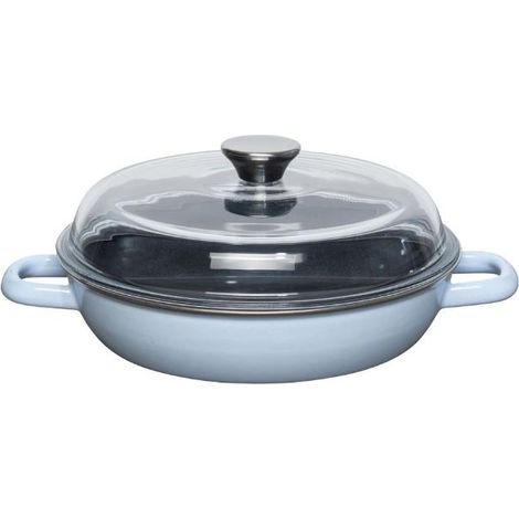 Riess Schmorpfanne mit Glasdeckel 24cm SKY BLUE