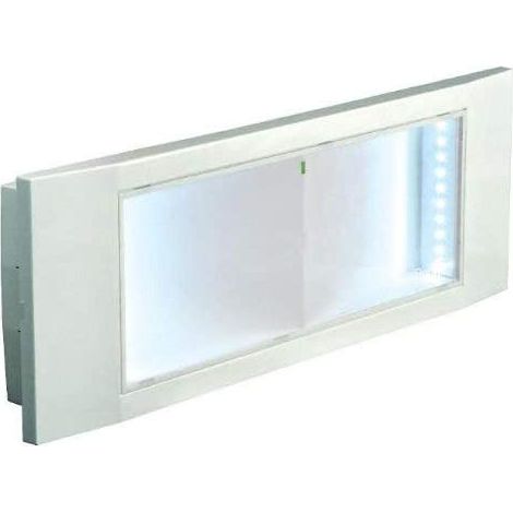 Beghelli BEG1499 Plafoniera Emergenza LED 11 W, 2 x 10 LED, LiFe 3,2V 1,5Ah, 105mA, connettore batteria 0,7mm, Ø 2,5mm2, Bianco, CCT tonalità luce 4000 K, Flusso SE 120 lm, 292 x 102 x 55 mm (1/5)