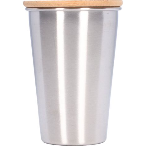 Gobelet à Bière en Acier Inoxydable 500ML avec Couvercle, Tasse Isotherme pour Extérieur, Maison et Fêtes, Couleur Acier