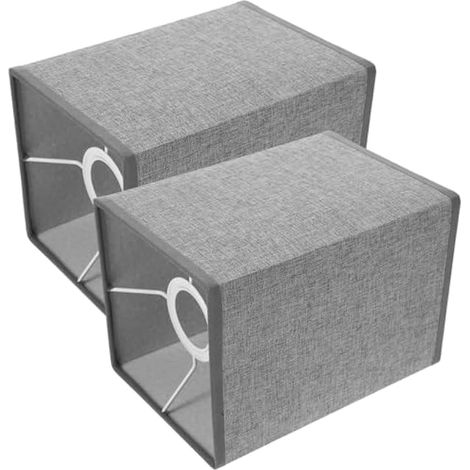 Abat-jour Carré en Lin Moderne, Lot de 2, pour Lampe de Bureau (1/5)
