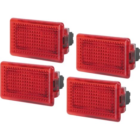Lot de 4 lampes d'ambiance ultra-lumineuses pour plancher de voiture, compatibles avec Tesla Model 3 (2018-2021), rouge. (1/5)