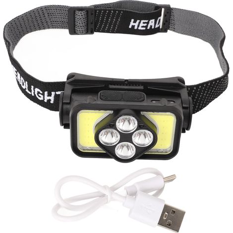 Lampada Frontale LED COB Ricaricabile USB con Sensore di Movimento, Impermeabile IPX4 e Design Ergonomico in ABS – Ideale per Campeggio, Pesca e Fai da Te Professionale (1/5)