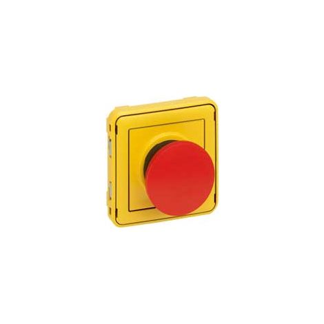 Poussoir à impulsion d'arrêt composable gris/jaune LEGRAND PLEXO 069547