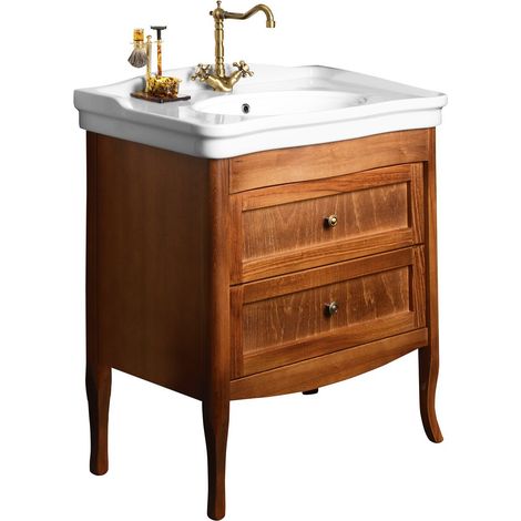 Meuble sous-vasque RETRO hêtre 73x80x46,5cm, vasque ANTIK 80cm (1/4)