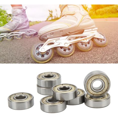 8 Roulements à Billes 608ZZ ABEC 11 Acier Carbone Scellés 8x22x7mm pour Skateboard et Patins à Roulettes (1/5)