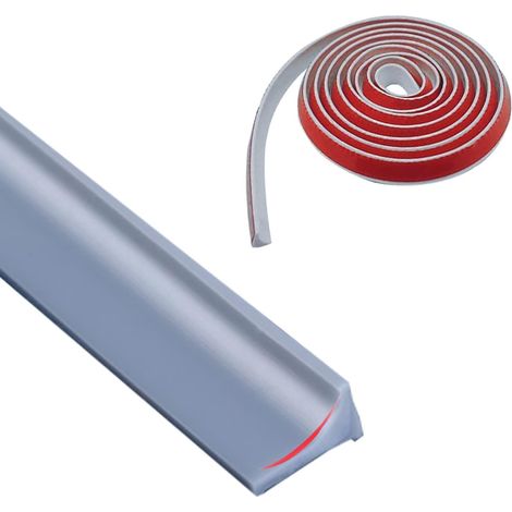 6M20MM Gris Joint Porte de Etancheite Douche, Joint Plan de Travail Cuisine, Barriere de Joint Porte Douche, Maintient L'Eau Dans Le Seuil, pour La Separation Humide Et Seche (1/5)