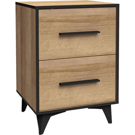 AX LIVING Beistelltisch mit Stauraum Fabriani Eiche Riviera 47,5 cm