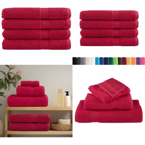 Premium-Saunatücher SOLUND 4 Stk. Rot 80x200 cm 600 g/m² - Saunatücher - Baumwollhandtücher - Saunabadetücher - Wellnesshandtücher - Rote Handtücher - Home & Living (1/5)