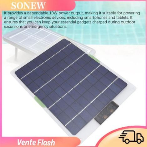 Sonew chargeur solaire Panneau Solaire 10W, Rapide en Silicium Monocristallin avec Ports Doubles de Type C, jouets securite (1/5)