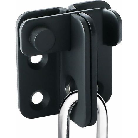 Verrou de Porte Coulissante Cadenas Moraillon Serrure de Porte Loquet de Verrouillage de Boucle Crochet Antivol, Finition Noire Mate en Acier Inoxydable (1/5)