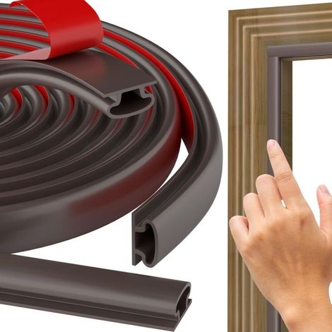 Joint de porte et fenêtre,6m/236inch Marron Forme D Joint Porte Fenetre Isolation Phonique Remplacement pour un écart de 2.5-6mm,Caoutchouc TPE Autocollant Upvc Isolant Bande D'étanchéité,Pvc Joint Ca (1/5)