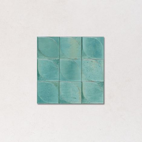 Carrelage Effet Zellige NEW LUME 10x10 cm 3D Turquoise