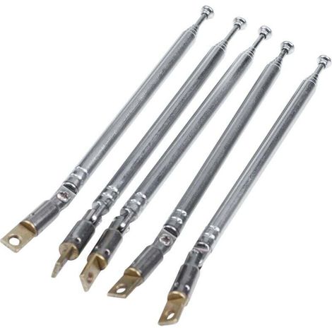 5 Pcs 32cm Longueur Section Antenne Telescopique AM FM Radio 180 Degree