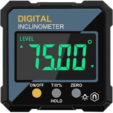 Jauge d'angle électronique - Rapporteur numérique - Inclinomètre portable Boîte de mesure intelligente pour menuiserie, ingénierie, usinage, lecteur de degrés magnétique pour étalonnage de niveau (1/5)