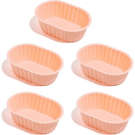 Moule à muffin ovale en silicone résistant à la chaleur, pour compléments alimentaires, accessoires de four, orange (1/5)