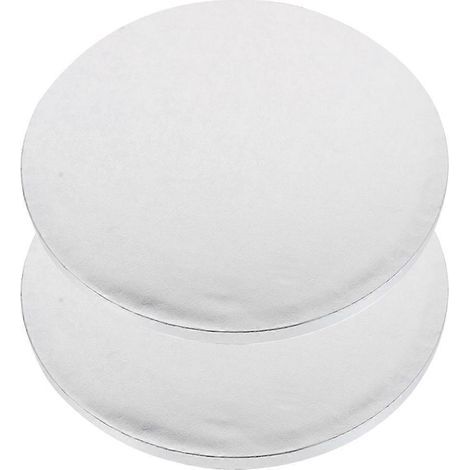 Set aus 2 praktischen Tortenplatten aus Aluminium mit Tortenaufleger und filigranen Stützen. – 20,00 x 20,00 x 1,50 cm – Silber (1/4)