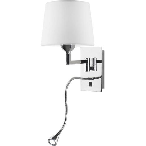 Aplique LED Oxford 1 Blanco Cálido 3000K, Acabado Cromo con Pantalla Elegante