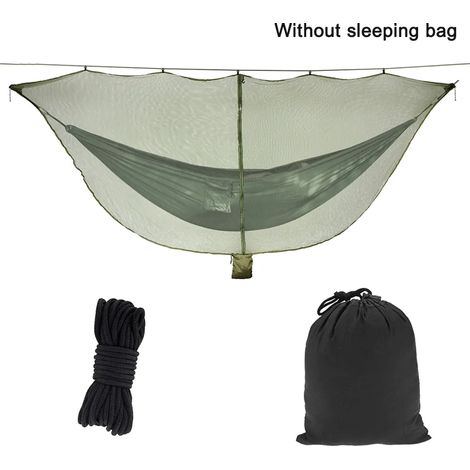 Ultraleichtes Moskitonetz für Hängematte (3,4 m x 1,4 m), atmungsaktiv, schnell trocknend, Polyesternetz für 360-Grad-Schutz, keine Hängematte (Armeegrün) (1/5)