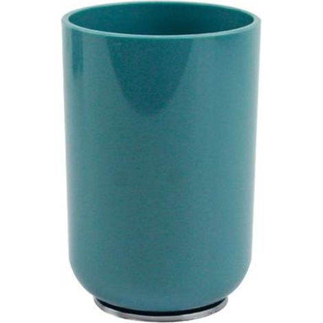 Cleafe - Bicchiere Porta Spazzolini Verde Petrolio Silver Accessori Arredo Bagno 69475 - (1/2)