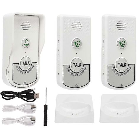 Sonnettes interphones sans fil intelligentes avec puce de haute qualité, portée de 1000 m et voix blanche, idéales pour les maisons et les usines. (1/5)