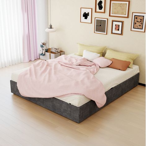Letto matrimoniale imbottito in tessuto 160x200 cm OKMYHOME (1/5)