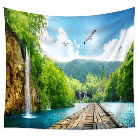 Tapisserie pour Chambre esthétique tenture Murale décoration Tissu Art forêt Tapisserie 150130 (1/5)