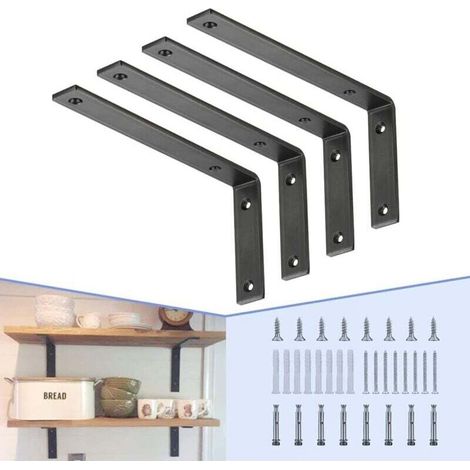 Triangular L-shaped bracket for wall shelf, corner bracket, hanging shelf, fixed right-angled partition, 295 mm x 130 mm (1/4)