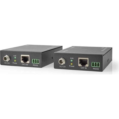 Extensor hdmi sobre cat6 hasta 600 m 4k60hz 18 gbps metal antracita