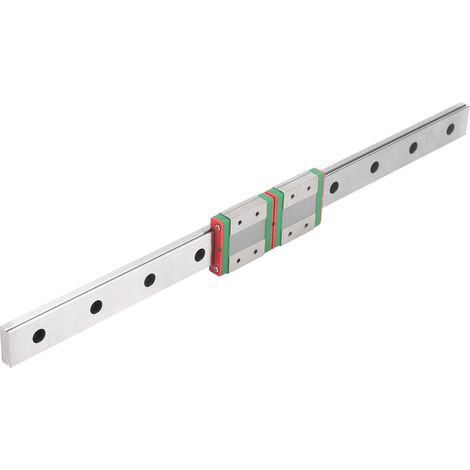 Rail de Guidage Linéaire Mini Bloc Coulissant Double Élargi Acier Inoxydable MGW12C‑400‑2R pour Machine‑Outil (1/5)