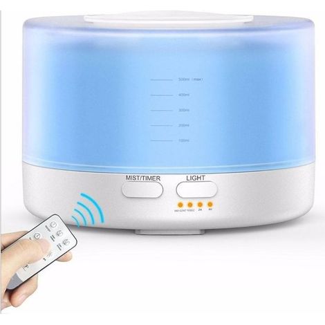 Diffuseur d'Huiles Essentielles, 450ML Humidificateur d'aromathérapie à Ultrasons à Arôme, Diffuseur Aromathérapie électrique avec 7 Couleurs LED, Timer et Contrôle pour Maison Salon Bébé Piè (1/5)