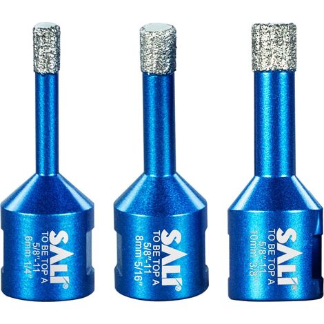 Foret diamanté à sec Foret pour carrelage 6 8 10 mm 3 pièces Filetage M14 Foret diamanté Foret pour verre Kit de scies cloches pour céramique, granit, porcelaine, carrelage, grès cérame, maçonnerie (1/5)