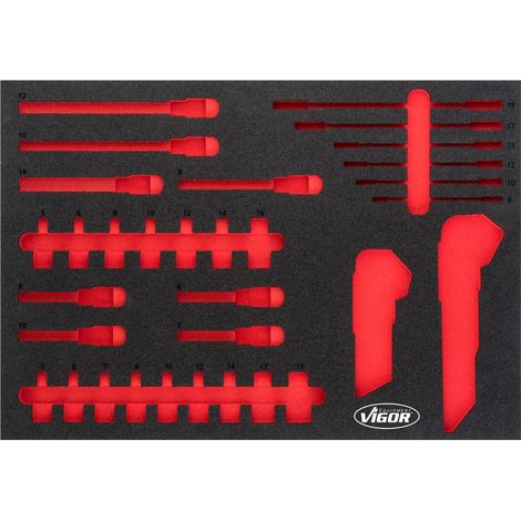 VIGOR Insert en mousse souple, vide V5173-L