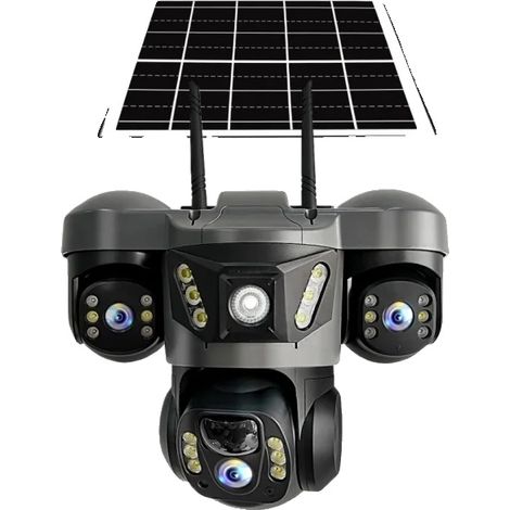 Caméra extérieure, énergie solaire, alertes de mouvement intelligentes, WIFI CCTV + 128 Go carte (1/2)