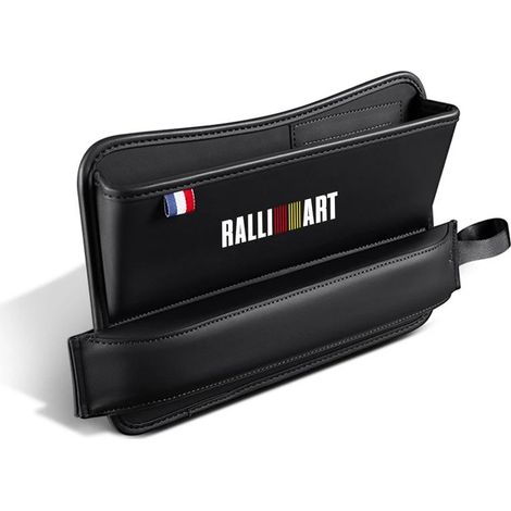 (Pour Ralliart - Noir) Sac de rangement en cuir pour fente de siège auto, accessoire auto pour Mitsubishi Ralliart 2010-2022 Lancer Ralli Art 9/10 ASX (1/5)