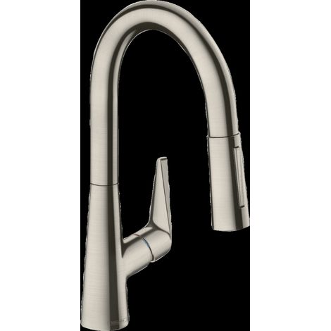 Hansgrohe Talis M51 - Miscelatore monocomando 160 per lavello, con doccetta estraibile, simil inox 72815800 (1/2)