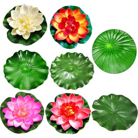 Lotus en Fleur Séchée 8 Pièces Artificiel Flottant pour Décoration (1/5)