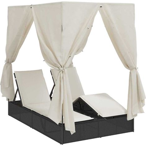 Maison Exclusive - Lettino da sole doppio Bianco caldo 205 x 129 x 200 cm