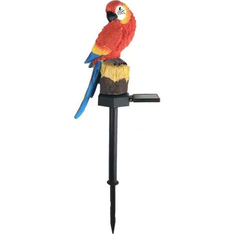 Lampe solaire d'extérieur à encastrer au sol, en forme de perroquet, étanche, idéale pour le camping et les nuits (rouge). (1/5)