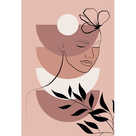 Papier peint panoramique - Femme Boho - 130 cm x 190 cm (1/2)
